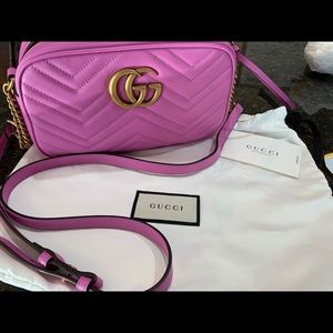 Like NEW Authentic Gucci Marmont Small Camera Bag- Candy Pink